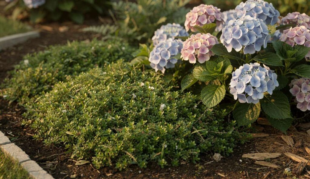 Le couvre-sol classique parfait à associer avec des hortensias au jardin