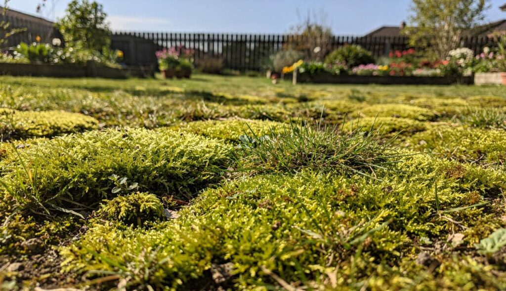 Mousse dans le jardin : l&rsquo;erreur fréquente avec la tondeuse qui la multiplie par 3
